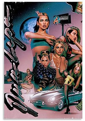 Dua Lipa Poster (4) Leinwand-Poster, dekoratives Gemälde, Leinwand-Wandposter und Kunstdruck, modernes Familienschlafzimmer-Dekor-Poster, 50 x 75 cm