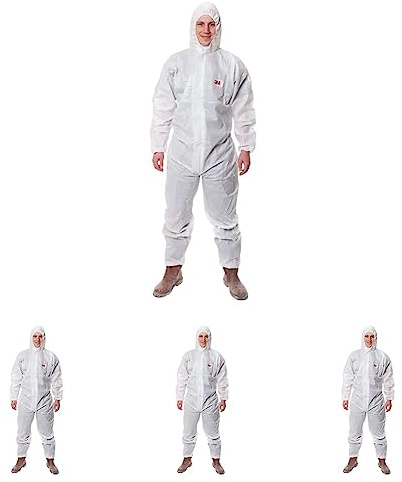 3M 4515 Schutzanzug, Typ 5/6, Größe 2XL, Weiß (Packung mit 4)