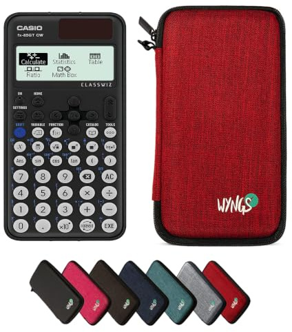 Casio fx-85GT CW including a WYNGS protective case in Red - Basic Set