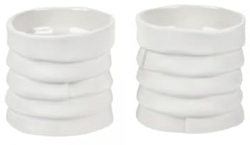Mette Ditmer Ribbon tealight Holders, 2-Pack Ø7 x H6,5 cm Off-White [Set]