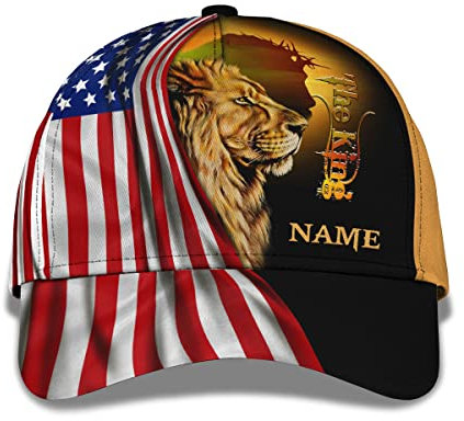 Capatmungsaktive Mütze Die King Lion America-Flagge Baseball Cap Leichtgewicht Schirmmütze Basecap Vintage Baseball Kappe Für Tennis, Herren, Teenager