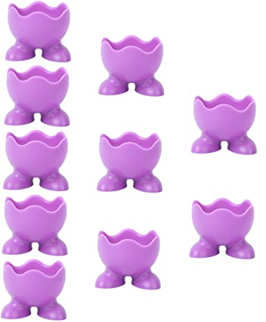 GOOHOCHY Silicone Egg Cup Tabletop Egg Holder 10pcs Purple Kitchen Cooking Tool for Breakfast