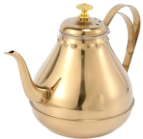 MAGICLULU Stainless Steel Gooseneck Teapot with Spout and Flat Bottom - Stovetop Multi-Function Coffee/Vintage Teapot Jug