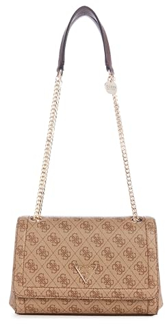 GUESS Damen Noelle Convertible Flap, wandelbare Umhängetasche, Crossbody-Klappe, Latte-Logo