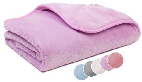 liebling Kuscheldecke Kids Cashmere Feeling Kinder Decke 100 x 150 cm, Lavendel, Premium Sofa Decke, Dicke warme Wohndecke, 500 gr. / m²