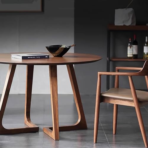 ZJFJMBD Runder Esstisch aus Massivholz für 2–4 Personen – Moderner rustikaler Säulentisch aus der Mitte des Jahrhunderts für Küche und Esszimmer, Kleiner Couchtisch für die Freizeit