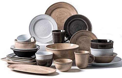 Geschirr-Sets, Geschirr-Set, 36-teilig, Porzellan, für 8 Personen, Retro-Keramik-Geschirr-Set, Familienfeier, Hochzeit