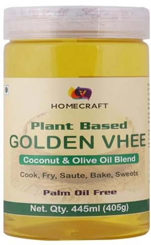 Home Craft Vhee Plant Based Coconut & Olive Oil Blend Golden Ghee, Preservative Free - 445 ML (Pack Of 1)