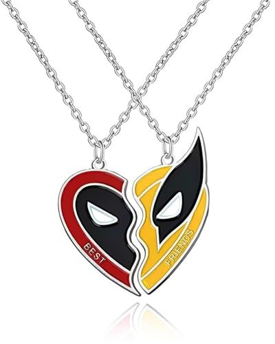 JSTHHTT 2 pcs Freundschaftskette, Pärchen Kette, Personalisierte Herz Pärchen Halskette, Halskette Männer Damen Kette, Kette Liebevolle Beziehung Puzzle Anhänger