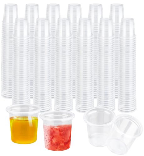 YKUKIZEE 500 Pack 20 ml Plastic Shot Glasses 2 cl, Mini Shot Glasses Small, Crystal Clear Shot Cups for Samples Tasting Party Wedding Bar Pub