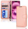 TECHGEAR iPhone 16 Leather Wallet Case, Protective Flip Case Cover with [RFID BLOCKING] Wallet Card Holder, Stand & Wrist Strap - Rose Gold PU Leather with Magnetic Closure for iPhone 16 6.1