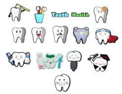 Pins para Crocs, Enfermería, Medicina, Veterinaria y Odontología - 15 Piezas de PVC Blando, Adornos Divertidos y Coloridos para Personalizar tus Zuecos Crocs, Accesorios crocs (Odontología)