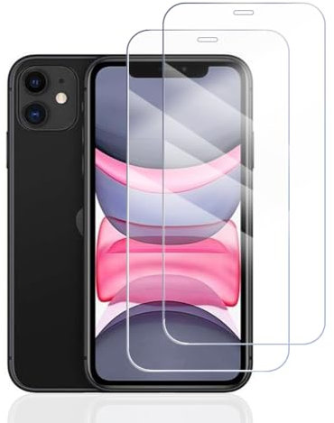 Hhfcryst Verre Trempé pour iPhone 11 iPhone XR, 2 Pièces de Protection d'écran Dureté 9H Vitre, Transparent HD, Sans Bulles Film Protection écran