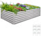 Quictent Hochbeet Metall 244x122x56cm, Wetterfestes Erhöhte Extragroße Pflanzenbeet, Gemüsebeet Pflanzkasten Frühbeet mit Tomatenkäfigen, Gartenbeet für Garten,Silber