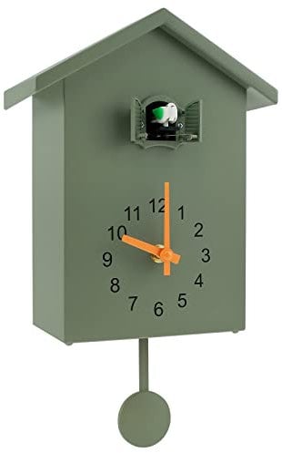 Foppla Kuckucksuhr, moderne Kuckucks-Wanduhr, Kuckuck-Sounduhr mit Pendel und Chimer, Kuckucksuhr, Vogelhaus für Wandkunst, Zuhause, Wohnzimmer, Küche, Büro, Dekoration