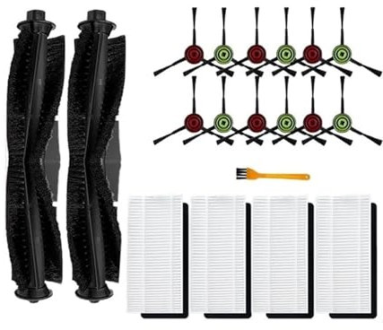 GFSEWURA Roboter-Staubsauger-Rollenbürste, Seitenbürste, Filter-Ersatzteile, Kompatibel for Tikom G8000 Pro, Staubsauger-Reinigungsset