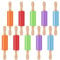 10 Pack Mini Rolling Pin, 23cm Silicone Rolling Pins with Wooden Handle, Small Non Stick Rolling Pin Bulk Dough Roller for Kitchen Baking Pastry Pizza (Orange, Red, Green, Purple, Blue)