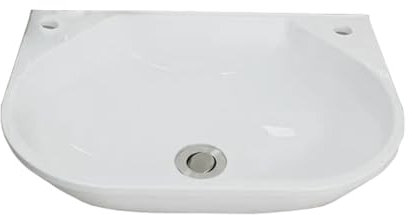 XRB2050 Blanco Lavabo de Baño, Lavabo de Resina Montaje en Pared, 42x30x14 cm Lavabo Colgante Fregadero para Muebles Guardarropa Baños y Aseos A 80cm Desagüe