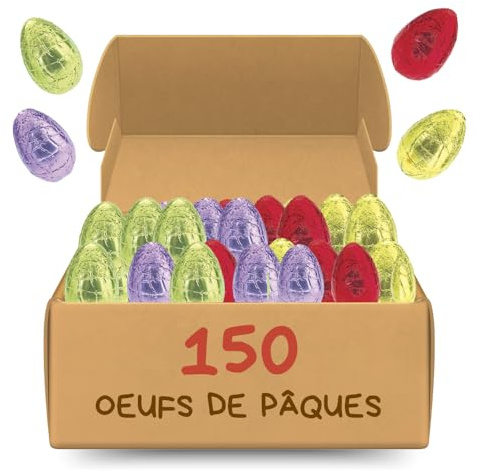 Rohan - 150 Œufs au Chocolat au Lait Or de Pâques Rohan x18gr– Carton de 2,7kg | Chocolat Premium | Idéal pour Chasse aux Œufs & Cadeaux de Fête - Hauteur de l’œuf : 60mm - Diamètre de l’œuf :40mm