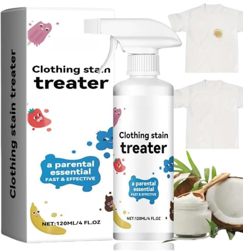 120ml Stain Remover Clothes,Laundry Stain Remover for Clothes,Stain Treater,Stain Removing Spray,Clothing Oil Stain Cleaner,Collar Sta/in Rem/oval Spray,Wipe Out Sta/in Re/mover,Fabric Sta/in Re/mover