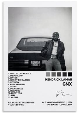 Kendrick Poster Lamar Music Rapper Singer Album Cover Poster Für Zimmer, Ästhetische Leinwand-Wandkunst, Schlafzimmer-Dekor Poster 24x36inch(60x90cm)
