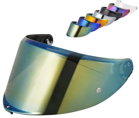 Helmvisier für K6/K6s, Motorradhelm Visier,UV Schutz Helmvisier,Motorrad Windschutz Helm Objektiv Visier.Motorradhelm Visier Ersatz (Gold)