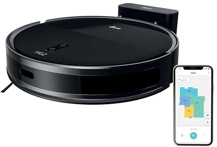 Hoover HG2 Hydro Robot Aspirador y Friegasuelos, Ultrafino – 5000Pa de Succión, Navegación Láser, Limpieza Bajo Muebles, 160 Minutos de Autonomía, App HG Robots [HG2Z30H]