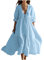 Femme Robe Boheme Chic Coton Lin Manches Longues/Manches Courtes Robe Col V Elegant Robes Swing D'éTé Plage DéContracté Maxi Robes Grande Taille Couleur Unie BohèMe Mi-Longue Dress