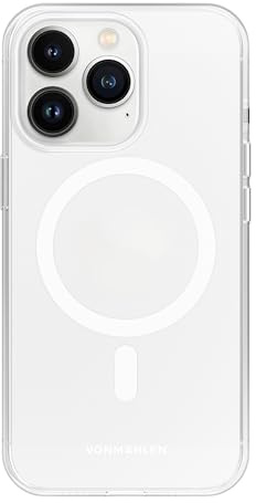 VONMÄHLEN Transparent Case – Hülle mit Anti-Gelb-Schutz, kompatibel mit Mag-Safe, Kamera- und Displayschutz, geeignet für iPhone
