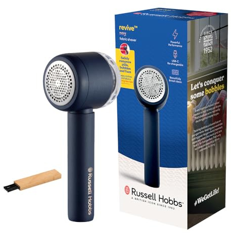 Russell Hobbs Levapelucchi Ricaricabile e Portatile – [Compatto, Leggero] Rimuovi pelucchi e pallini da vestiti|autonomia 90 minuti|Cavo USB-C incluso|Serbatoio magnetico|Spazzola inclusa 27660-56