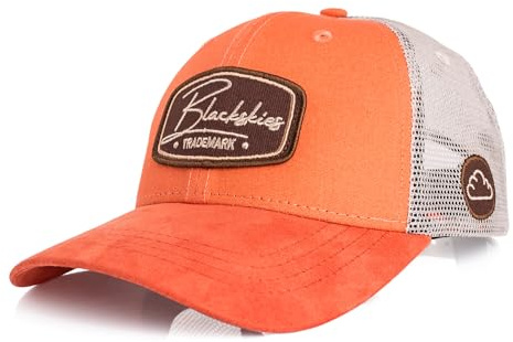 Blackskies® Race Baseball Cap | Herren Damen Premium Trucker Cap | Snapback Schirm Mütze Kappe Basecap Männer Frauen Unisex Outdoor Sommer Freizeit - Rust-Beige