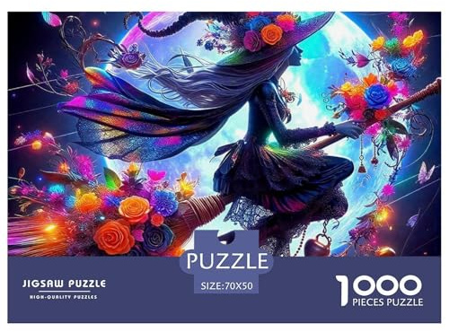 Hexe Puzzle 1000 Teile Für Erwachsene Und Kinder Ab 14 Jahren Clevere Rätsel Für Pädagogisches Spiel 70x50cm/1000pcs
