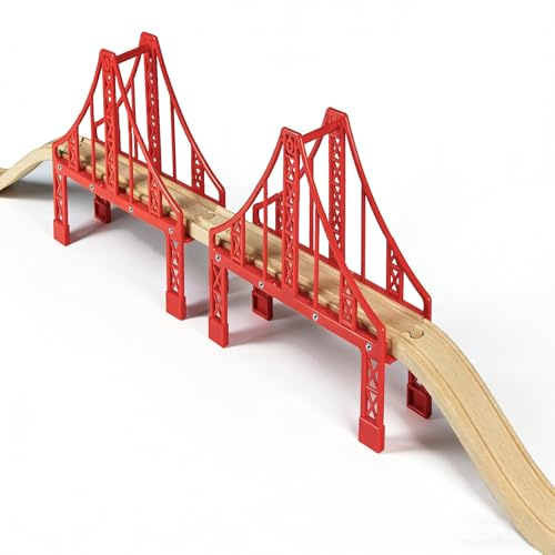Holzeisenbahn Zubehör, Holz Eisenbahn Brückenspielzeug(Viadukt) | Holz Eisenbahn Kinder Zug Spielzeug, Kompatibel mit anderen Brücken Holzeisenbahn, für die Kleinen im Alter von 3 Frühlingen