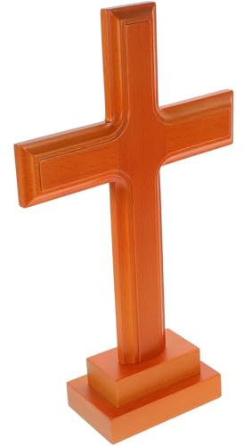 MUCKLILY Dekoratives Holzkreuz aus Braunem Holz Künstlerisches Tischkreuz in Kreuzform für Bürodekoration und Geburtstag Rustikaler Stil mit Einfachem Design