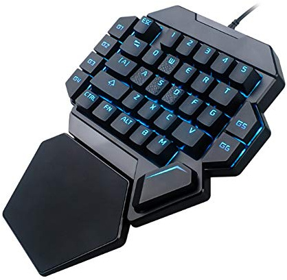 Dioche Gaming KeyClavier de Jeu Mécanique à Une Touche K50 RGB - Commutateurs Bleus Stables et Durables, 9 Couleurs de Rétroéclairage, Conception Compacte à 35 Touches, Compatible avec Les