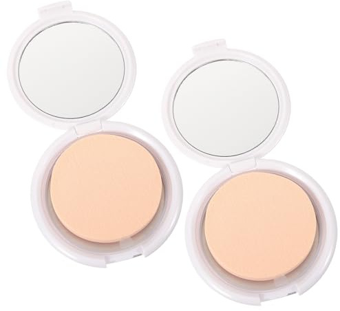 DIYEAH 2 Stück pack Make Up Puderbehälter mit Puderquaste Kompakte Nachfüllbare Cushion Foundation Kasten Robust und Tragbar für Reisen und Outdoor