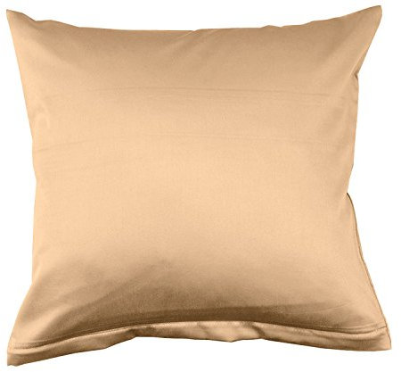 Lorena Uni Classic Mako-Satin Kissen Bezug einfarbig Baumwolle (Caramel, 80 cm x 80 cm)