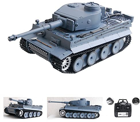 German Tiger I RC Remote Controlled Tank With Shoot, Smoke, & Sound Effects - Scale 1:16 + LiIon Batteriy + Ready to Drive, With Metal Gear Box