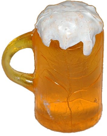 alles-meine.de GmbH Miniatur Bierkrug/Bierglas mit Bier - für Puppenstube Maßstab 1:12 - Schaum Flasche Bierflasche Puppenhaus Puppenküche Küche