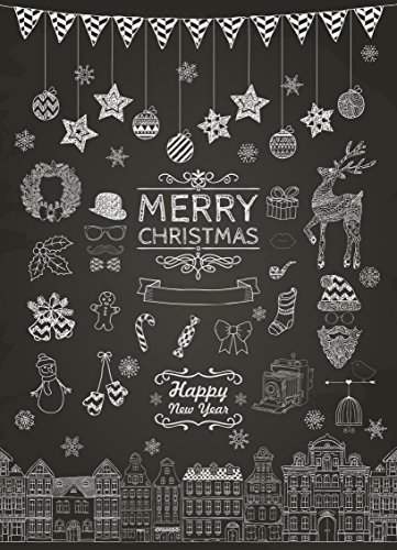 Nastami 10 Weihnachtskarten Kreide, DIN A6, 14,6 cm x 10,5 cm, glänzend, mit Adressfeld, Weihnachtskarten-Set, Postkarte Weihnachten 10er Set