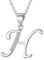 Morella Damen Halskette Silber mit Buchstabe H Anhänger 925 Silber rhodiniert mit Zirkoniasteinen weiß 45 cm