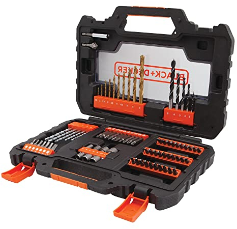 BLACK+DECKER A7231 Juego de 76 piezas para Atornillar y Taladrar Pulgadas Titanio Pulgadas en Maletin de fácil transporte
