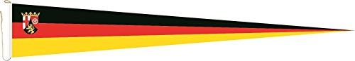 U24 Langwimpel Rheinland - Pfalz Fahne Flagge Wimpel 150 x 40 cm Premiumqualität