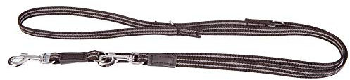 Dingo Gear Verlängerte Hundeleine aus gummiertem Band mit einem Griff breite 2 cm Länge 150-300 cmSchwarz S03614