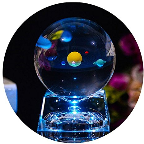 Bola de cristal del sistema solar, 80mm Bola de Cristal Para Adivinación / Hogar / Oficina O Decoración para Boda (pelota)