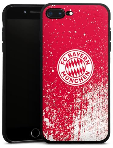 Silikon Hülle kompatibel mit Apple iPhone 7 Plus Case schwarz Handyhülle FC Bayern München Offizielles Lizenzprodukt FCB