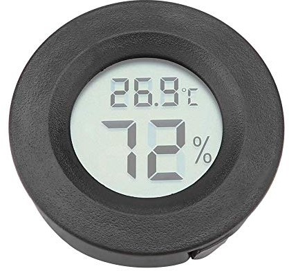 Garosa Thermomètre Reptile Hygromètre Moniteur de température d'humidité intérieure pour thermomètre d'hygromètre numérique Miniature avec Grand écran LCD et rétroéclairage pour Reptile(Noir)