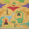 ABAKUHAUS Fantasie Microfaser Stoff als Meterware, Dino Plants Volcano, Deko Basteln Polsterstoff Textilien, 2M (230x200cm), Braun Grün