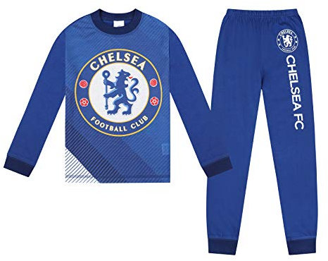Chelsea Official Football Gift Boys Sublimation Long Pyjamas 13-14 Years Blue