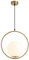 KCO Lighting Pendelleuchte Weiß Gold, Runden Goldene Industrie-Hängelampe mit Milchglas-Kugelschirm, verstellbare Hängeleuchte für Kücheninsel, Esszimmer (13,8 Zoll)
